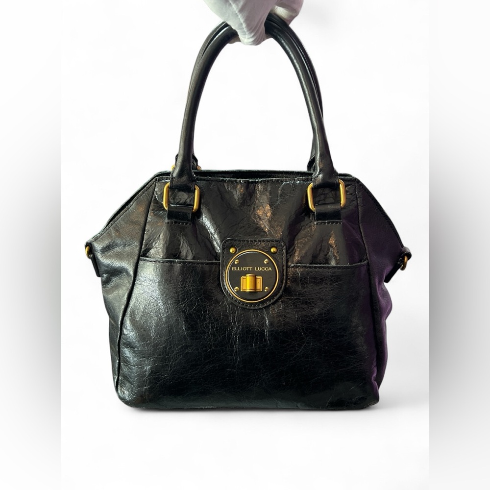 Elliott Lucca Black Leather Handbag - Picture 1 of 16